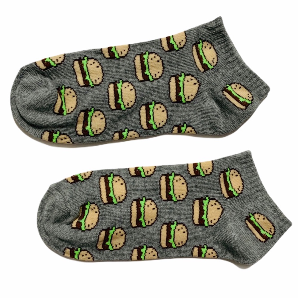 ❣️3/$15❣️ “BURGERS” Printed Ankle Socks